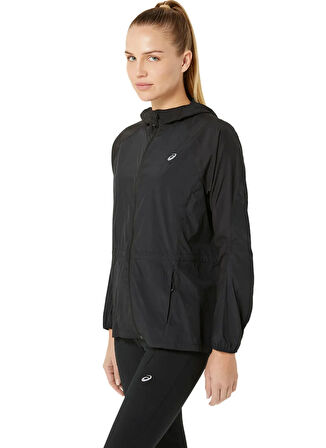 2012D076-001 ROAD PACKABLE JACKET Siyah Kadın Kapüşon Yaka Normal Kalıp  Rüzgarlık