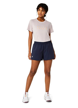 2042A259-704 WOMEN COURT GRAPHIC TE Bej Kadın Yuvarlak Yaka Normal Kalıp T-Shirt