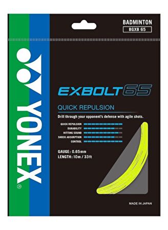 YONEX EXBOLT-65 BADMİNTON KORDAJI SARI (10m)