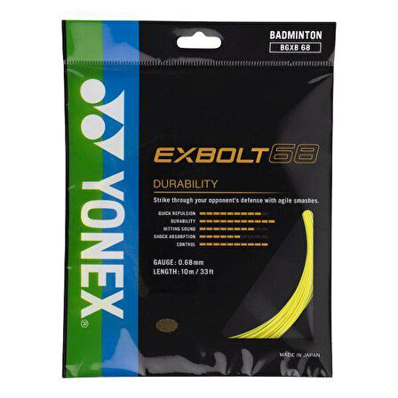 Yonex Exbolt 68 Badminton Kordajı 0.68 mm 10 Metre Sarı