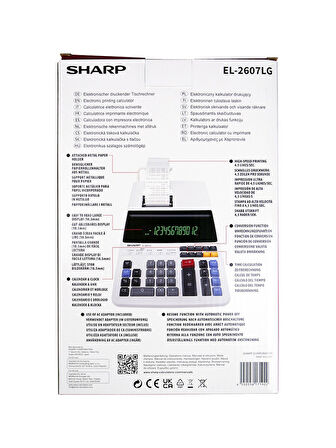 Sharp EL-2607LG 12 Hane Şeritli Hesap Makinesi