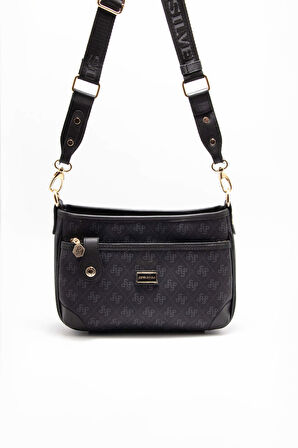 Silver Polo  Kadın Çapraz Çanta 1160-45506 SILVER POLO ÇAPRAZ Kadın ÇANTASI M178 SİYAH-MAT SİYAH