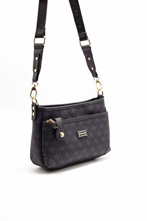 Silver Polo  Kadın Çapraz Çanta 1160-45506 SILVER POLO ÇAPRAZ Kadın ÇANTASI M178 SİYAH-MAT SİYAH