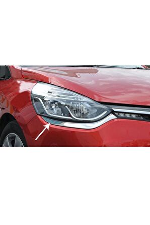 Renault Clıo 4 Krom Ön Far Kaşı 2 Parça Paslanmaz Çelik