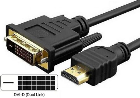 HDMI To DVI 10 Metre Çevirici Dönüştürücü Görüntü Kablosu