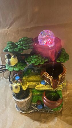 Su Şelalesi Dekoratif Kuşlu