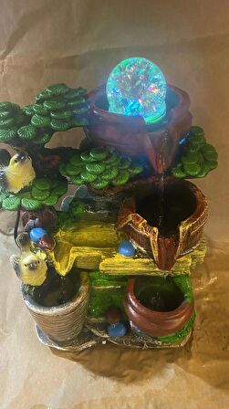 Su Şelalesi Dekoratif Kuşlu