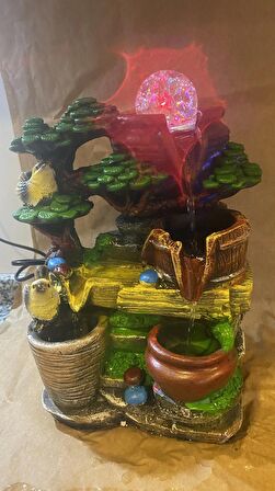 Su Şelalesi Dekoratif Kuşlu