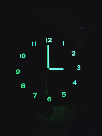 Fosforlu Termometreli Isı Ölçer Dijitalli Duvar Saati Bombeli Cam Çap 36 Cm Beyaz