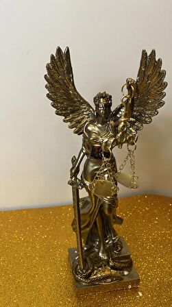 Dekoratif Avukat Adalet Kadın Heykeli Themis Terazi Kanatlı