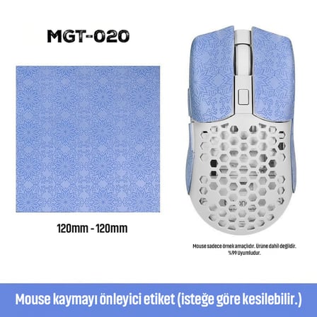 Mouse Tape Kaydırmaz Etiket – Kesilebilir Yapışkanlı Mouse Kayma Önleyici Bant 150×110 mm MGT-020