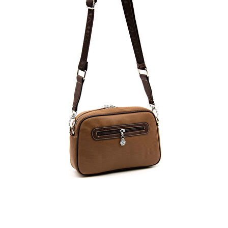 Silver Polo  Kadın Çapraz Çanta 1094-45529 SILVER POLO ÇAPRAZ BAYAN ÇANTASI M86 KARAMEL-MAT KAHVE