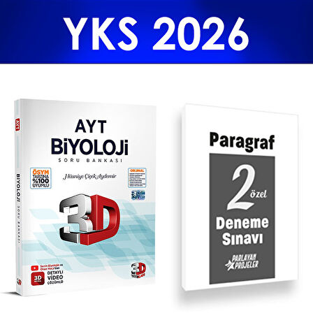 2026 AYT Biyoloji Soru Bankası 3D Yayınları Paragraf Deneme Hediye