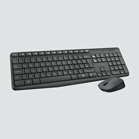 Logitech MK235 USB Kablosuz Türkçe Klavye Mouse Seti - Antrasit Gri