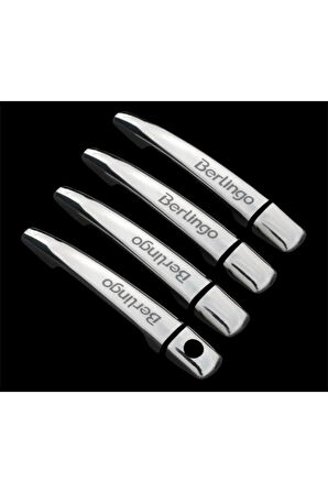 Citroen Berlingo Krom Kapi Kolu Tk (Berlingo yazılı)2008 Üzeri Paslanmaz Çelik