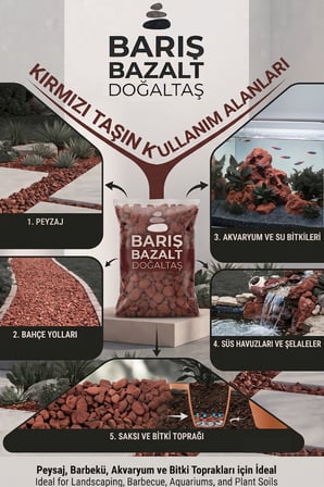 Doğal Volkanik Taşı Kırığı 2-2,5 cm Dekoratif Bahçe Saksı Teraryum Akvaryum Taşı 3 KG