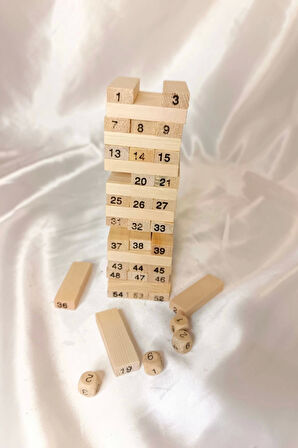 Jenga Ahşap Oyuncak Oyun Çubuğu Çöpü Akıl Zeka Beceri Oyunu