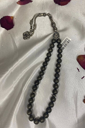 Tesbih Yeşim Jadeit Doğal Taş Gümüş İmameli Cennet Taşı Nefrit