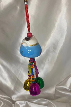 Maneki Neko Feng Shui Bereket Şans Mutluluk Çağıran Şans Kedi Seramik Mavi
