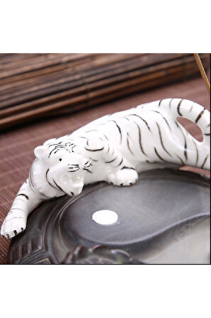 Feng Shui Ejderha Beyaz Kaplan Yin Yang Geri Akış Tütsü