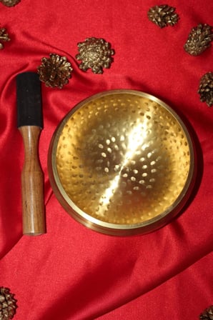 Pirinç Meditasyon Çanı Yoga Çanı Tibet Çanağı Singing Bowl 15 Cm