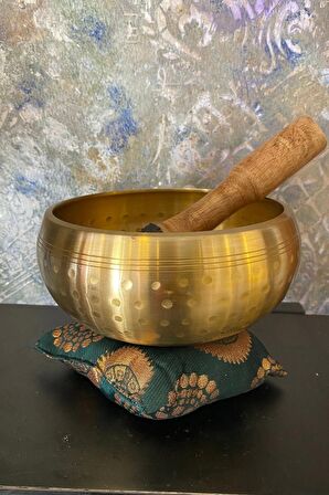 Pirinç Meditasyon Çanı Yoga Çanı Tibet Çanağı Singing Bowl 15 Cm