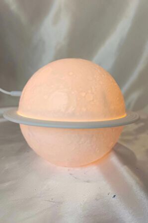 Difüzör Ay Temalı 3 Renk Led Işıklı Soğuk Buhar Nemlendirici 3D