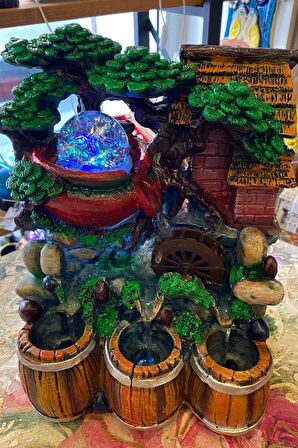 Su Şelalesi Feng Shui Su Objesi Doğa 3 Gözlü