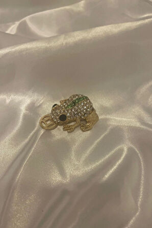 Feng Shui Ejderha Yılı Koruyucu Bereket Zenginlik Şans Sembolü Para Lı Kurbağa Swaroski Taşlı