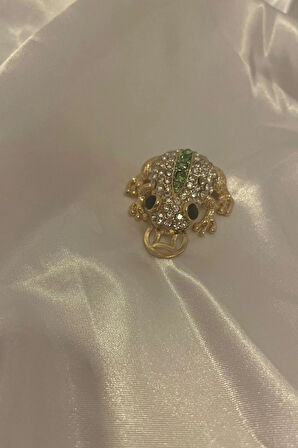 Feng Shui Ejderha Yılı Koruyucu Bereket Zenginlik Şans Sembolü Para Lı Kurbağa Swaroski Taşlı