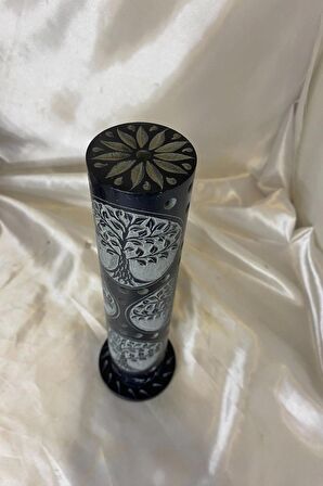 Yaşam Hayat Ağacı Hand Made El İşi Feng Shui Ejderha Yılı Doğal Obsidyen Taşı Çubuk Konik Tütsülük kule