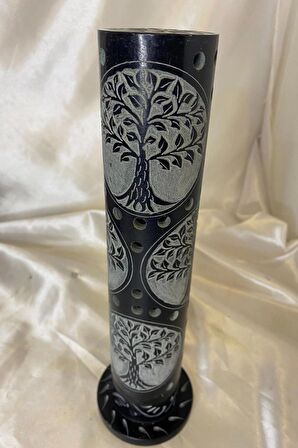 Yaşam Hayat Ağacı Hand Made El İşi Feng Shui Ejderha Yılı Doğal Obsidyen Taşı Çubuk Konik Tütsülük kule