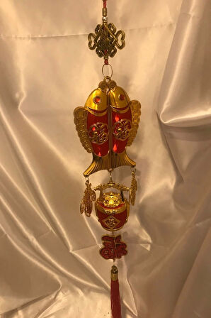 Feng Shui Ejderha Yılı Abajur Budha Buda Sokak Süsü Çin Feneri Japon Feneri Tak Koruyucu Çift Balık