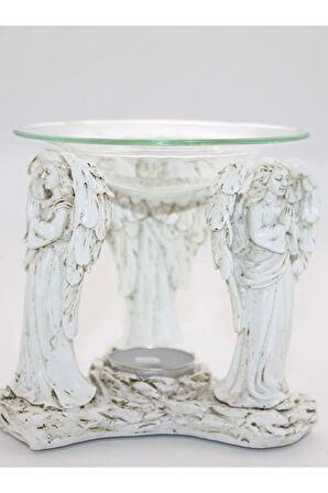 Buhardanlık Melek Seramik Cam Buhurdanlık Ayakta Dua Eden Melekler