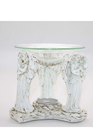 Buhardanlık Melek Seramik Cam Buhurdanlık Ayakta Dua Eden Melekler