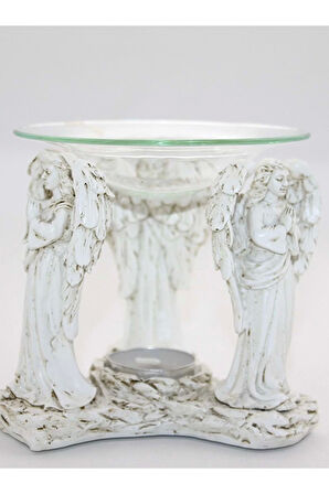 Buhardanlık Melek Seramik Cam Buhurdanlık Ayakta Dua Eden Melekler