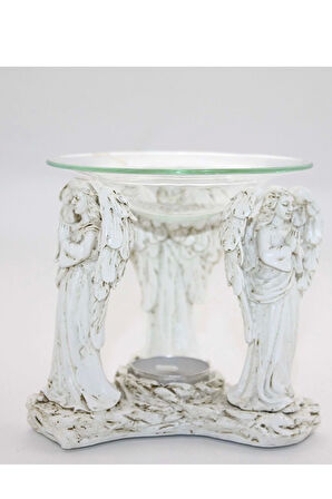 Buhardanlık Melek Seramik Cam Buhurdanlık Ayakta Dua Eden Melekler