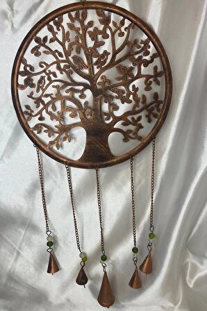 Deprem Zili Çanı Rüzgar Çanı Zili Feng Shui HaYat Ağacı Komple Metal 5 Çanlı Bronz