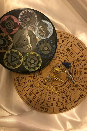 Pandül Sarkaç Tahtası Türkçe Ahşap Doğal Taş Pandül Pirinç Pandül Doğal Taş Pandül ve Arındırma Temizleme Doğal Opsidyen Taşı Pirinç Pandül Melek Taşı 7 Çakra