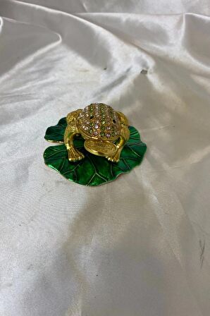 Feng Shui Ejderha Yılı Koruyucu Bereket Zenginlik Sembolü Para Lı Kurbağa Swaroski Taşlı