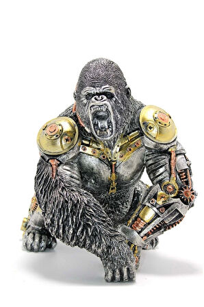 King Kong Goril Steampunk Canavar Biblo Polyester Heykel Steampunk Şık Tasarım Güç