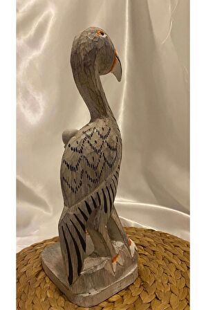 Peçetelik Kağıt Havluluk Filamingo Kuş Figürlü Açık Gri