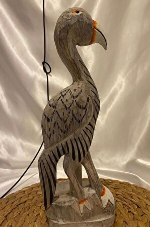 Peçetelik Kağıt Havluluk Filamingo Kuş Figürlü Açık Gri