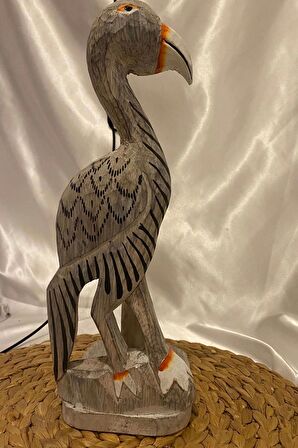 Peçetelik Kağıt Havluluk Filamingo Kuş Figürlü Açık Gri