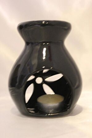 Buhardanlık Lotus Çiçeği Uzun Buhurdanlık Siyah Elişi Hand Made