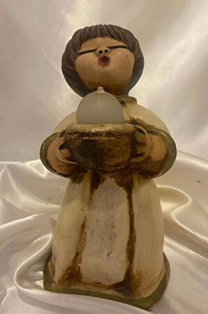 Asyalı Kadın Biblo Şamdan Mumluk