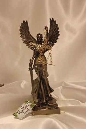 Dekoratif Avukat Adalet Kadın Heykeli Themis Terazi Kanatlı