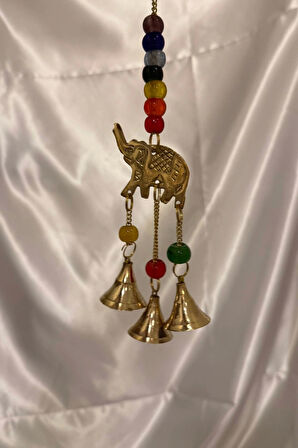 Rüzgar çanı deprem zili çanı kapı zili Pirinç Fil Küçük Boy