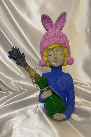 Poli Çiçek Tutatn Kadın Biblo El İşi Hand Made