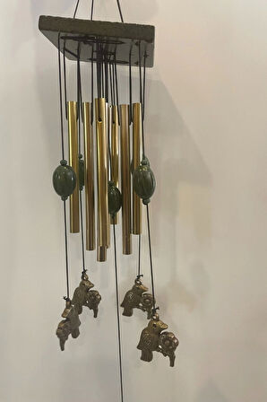 Deprem Zili Çanı Duvar Rüzgar Çanı Zili Feng Shui Ejderha Yılı Metal Borulu Kuş Ve Çiçek Objeli